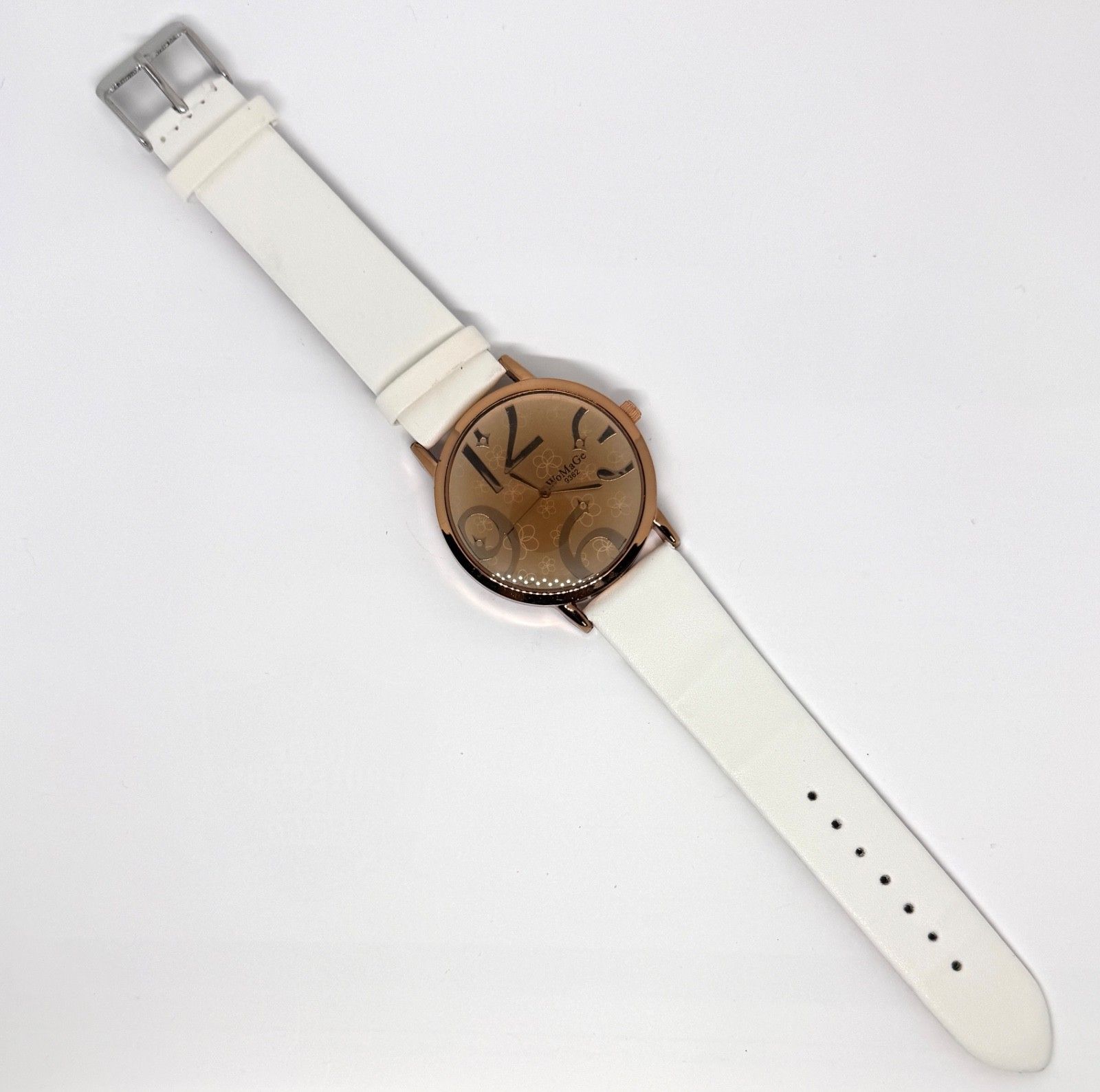 Vintage Watch Stainless Steel Face White Band 1129